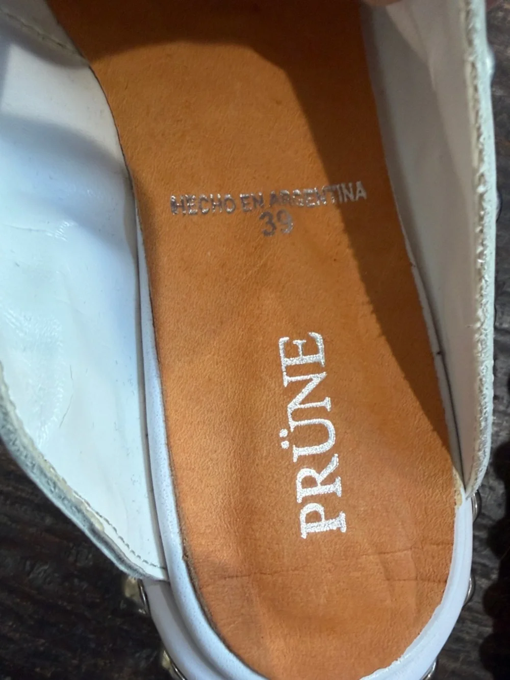 PRÜNE White Studded Slip-On Mules size 39 - Picture 3 of 16